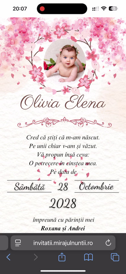 Invitatie On-Line Botez cod CB.9