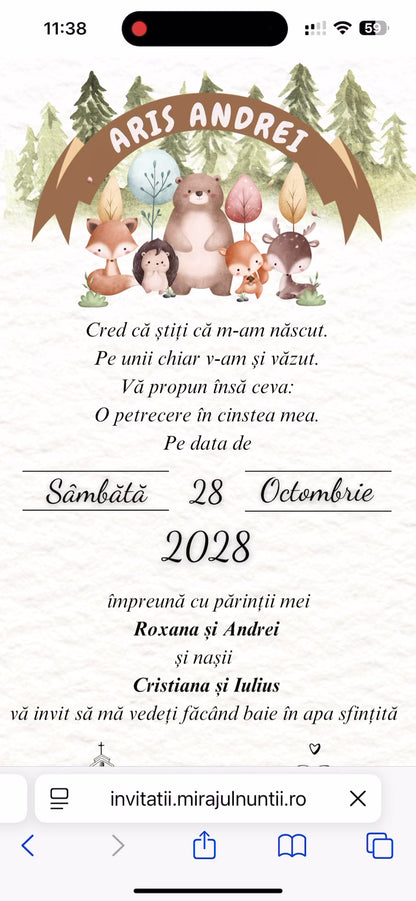 Invitatie On-Line Botez cod CB.19