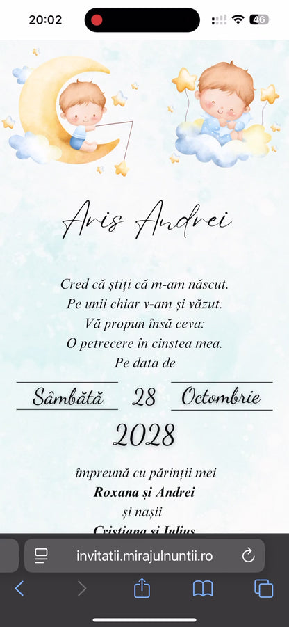 Invitatie On-Line Botez cod CB.11