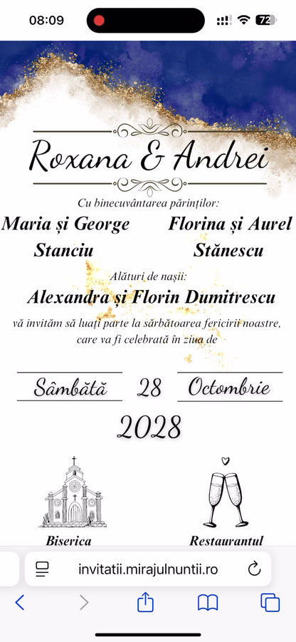 Invitatie On-Line Nunta cod CV.15