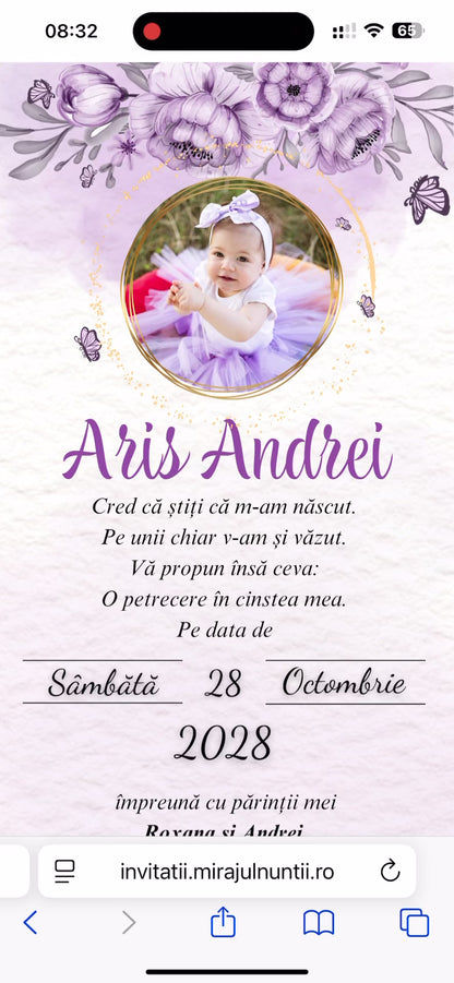 Invitatie On-Line Botez cod CB.16