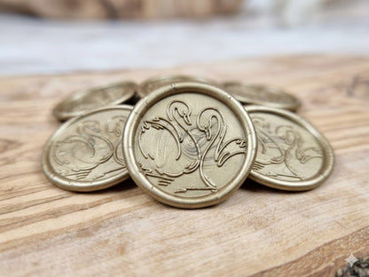 Set 50 buc Sigilii Ceară Lebede Ceară Naturală Auriu Invitații Nuntă Botez SIG-LEB-50