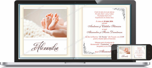 Invitatie BOTEZ Digitala - cod 6033 - Mirajul Nuntii