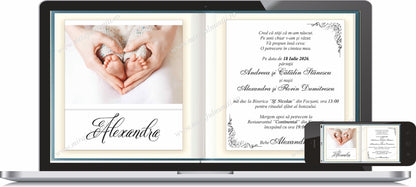 Invitatie BOTEZ Digitala - cod 6034 - Mirajul Nuntii