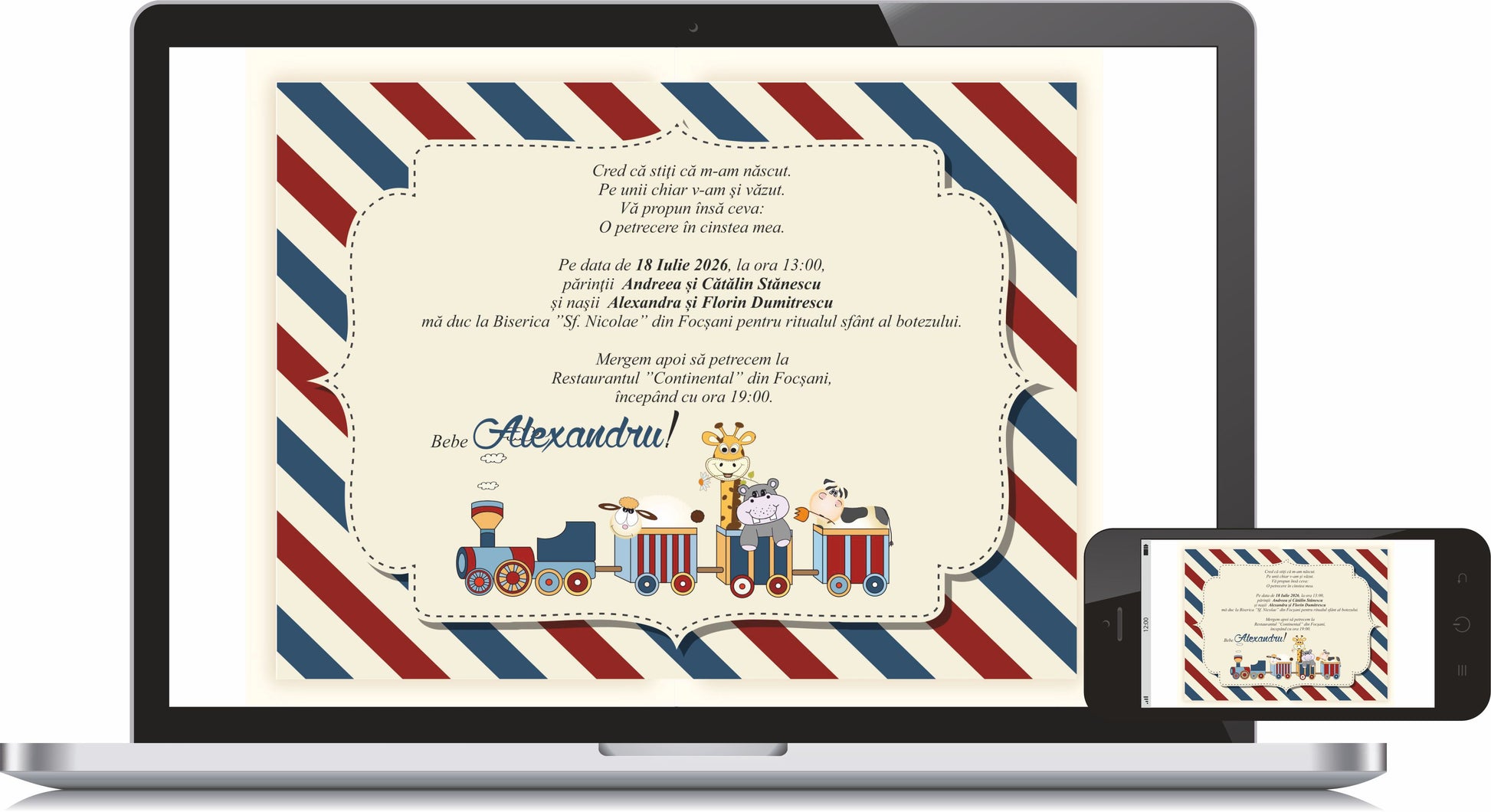 Invitatie BOTEZ Digitala - cod 6006 - Mirajul Nuntii