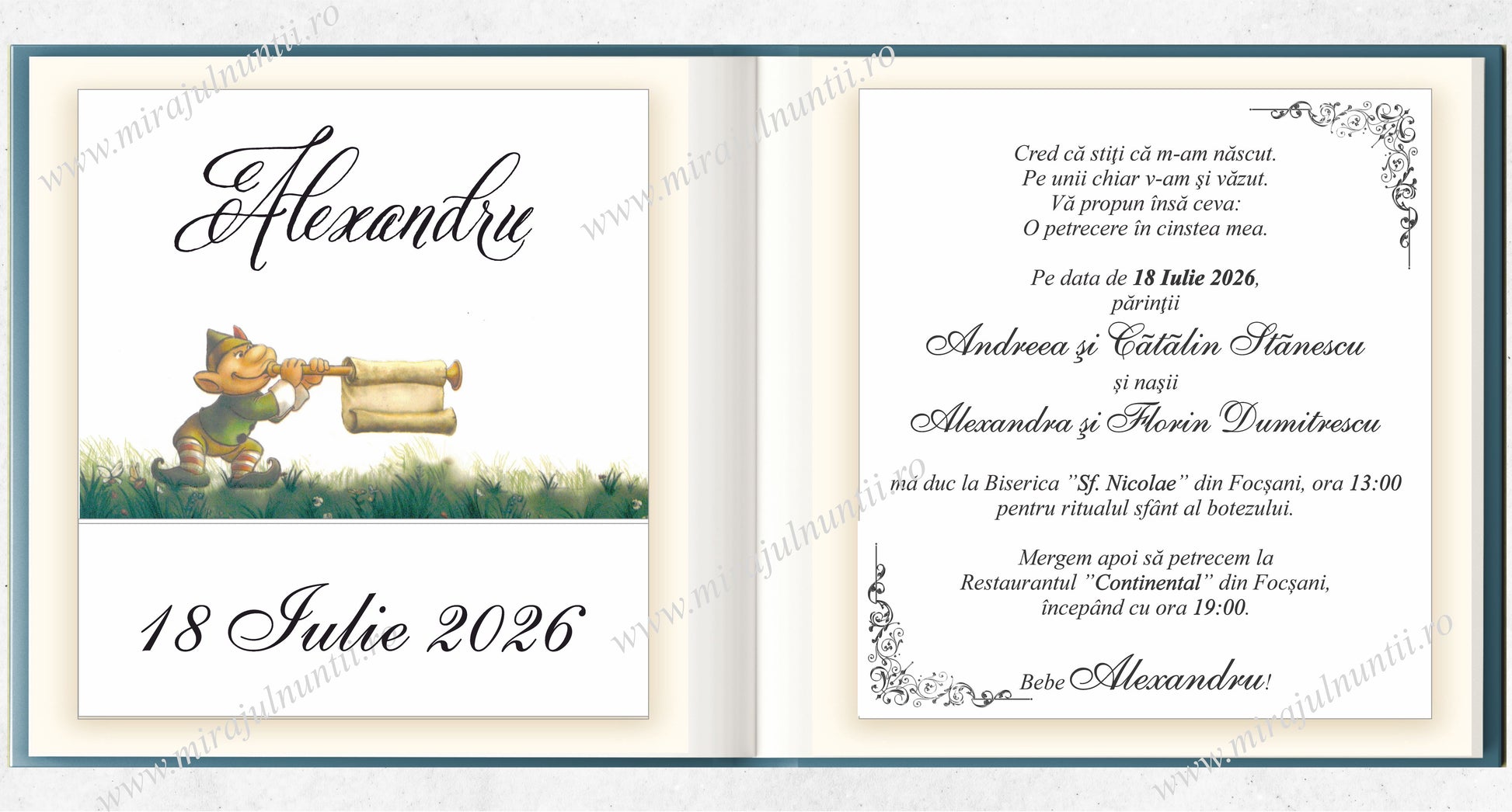Invitatie BOTEZ Digitala - cod 7110 - Mirajul Nuntii