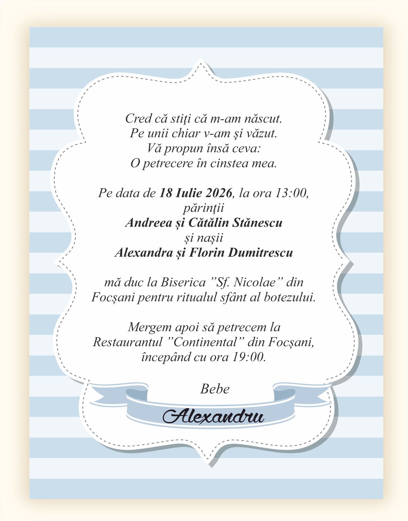 Invitatie BOTEZ Digitala - cod 6003 - Mirajul Nuntii