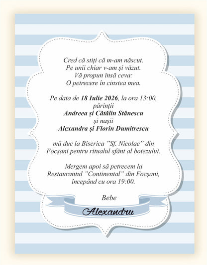 Invitatie BOTEZ Digitala - cod 6003 - Mirajul Nuntii