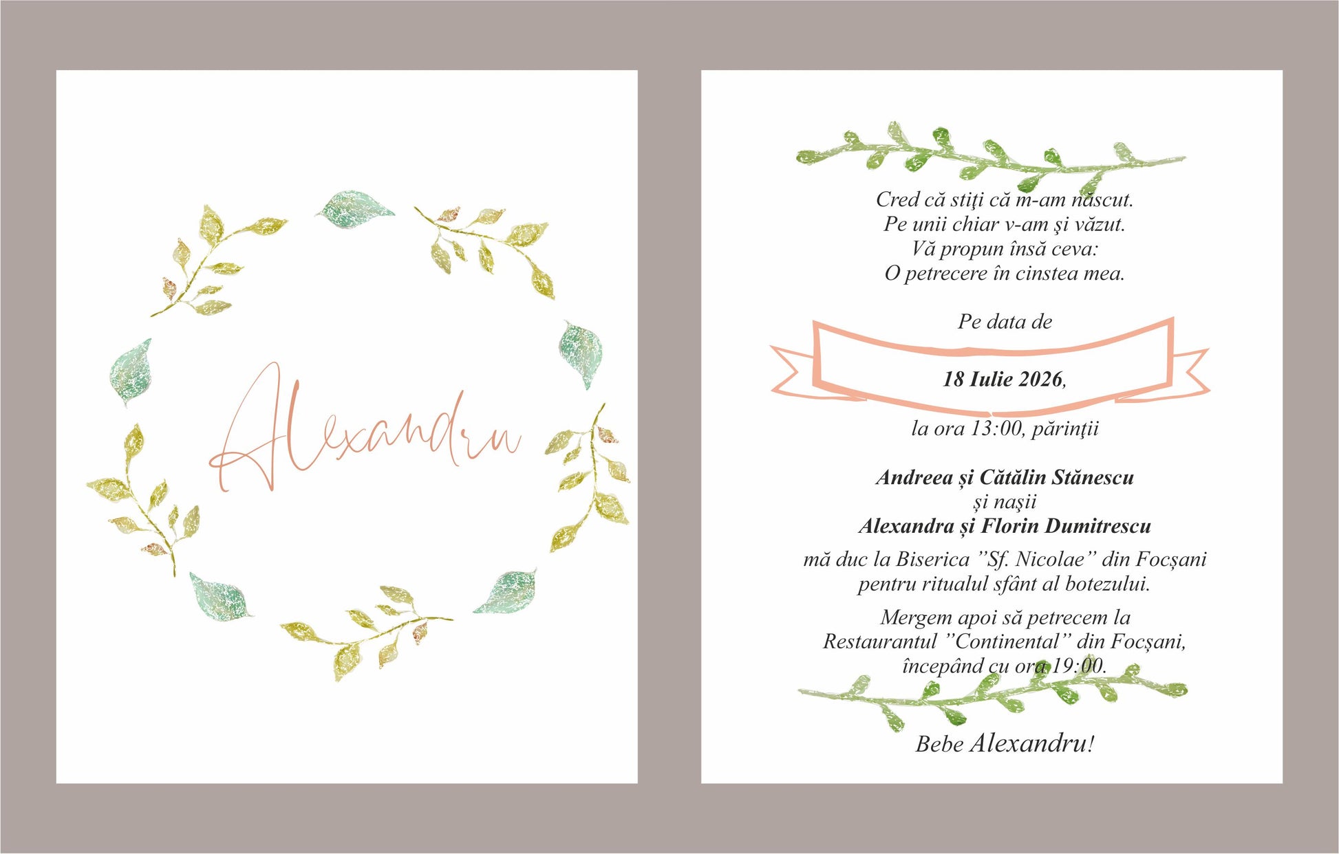 Invitatie BOTEZ Digitala - cod 6013 - Mirajul Nuntii