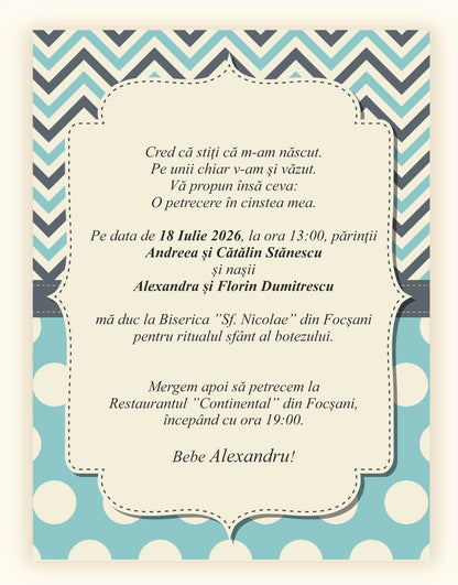 Invitatie BOTEZ Digitala - cod 6016 - Mirajul Nuntii