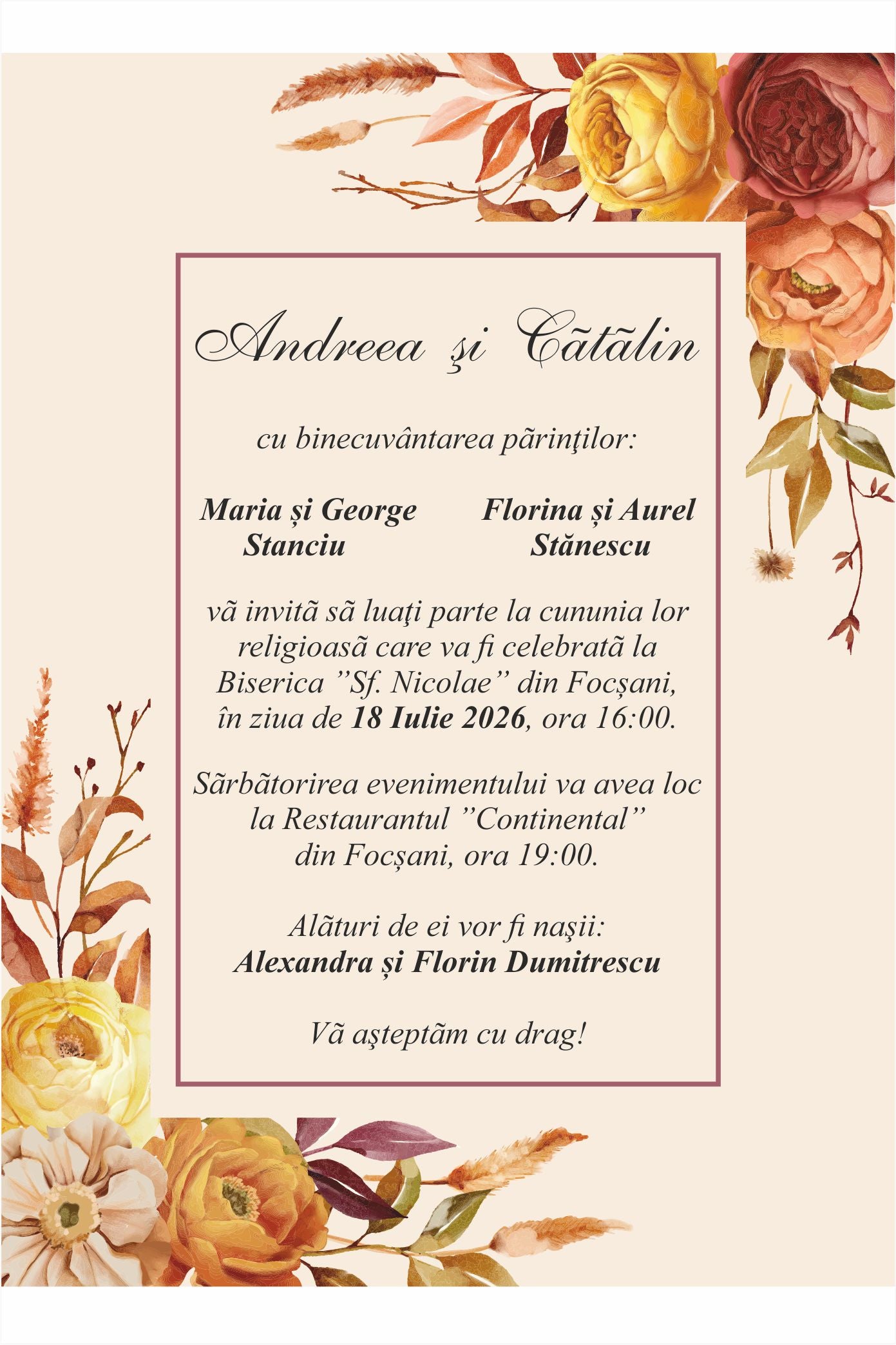 Invitatie NUNTA Digitala - cod 5006 - Mirajul Nuntii
