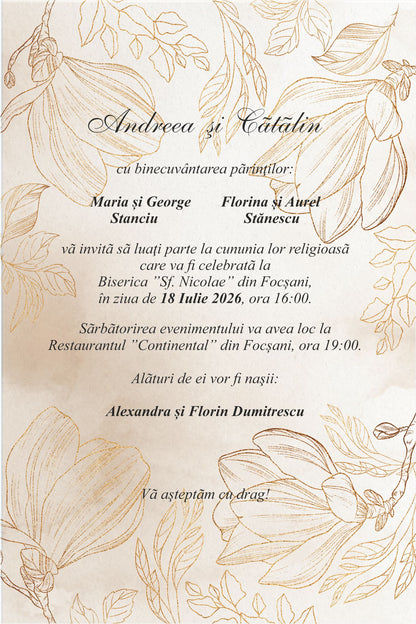 Invitatie NUNTA Digitala - cod 5023 - Mirajul Nuntii