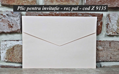 Plic Invitatie De Nunta - z9135 Roz Pal - Mirajul Nuntii