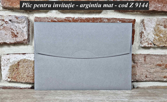 Plic Invitatie De Nunta - z9144 Argintiu Mat - Mirajul Nuntii