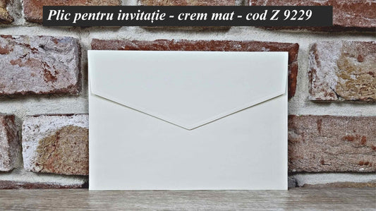 Plic Invitatie De Nunta - z9229 Crem Mat - Mirajul Nuntii