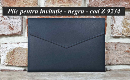 Plic Invitatie De Nunta - z9234 Negru - Mirajul Nuntii